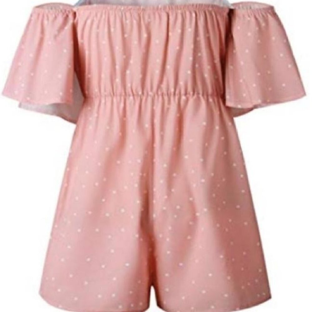 Super cute Private Label Peach Polka Dot Romper! Sz S ππβοΈπ - Picture 11 of 17